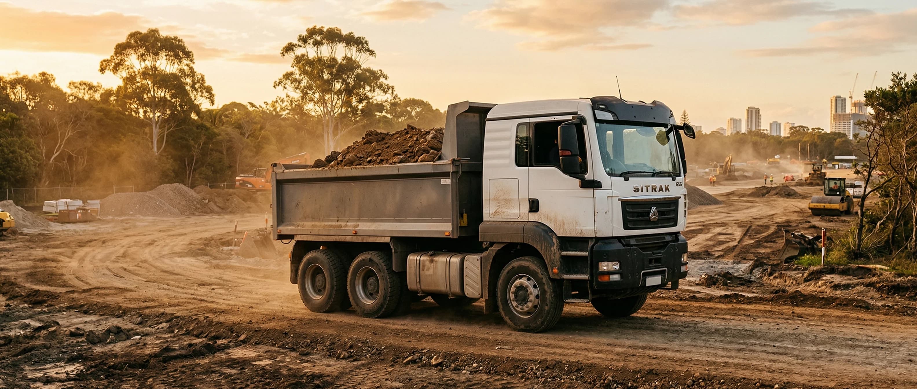 Tipper truck on a Gold Coast civil site