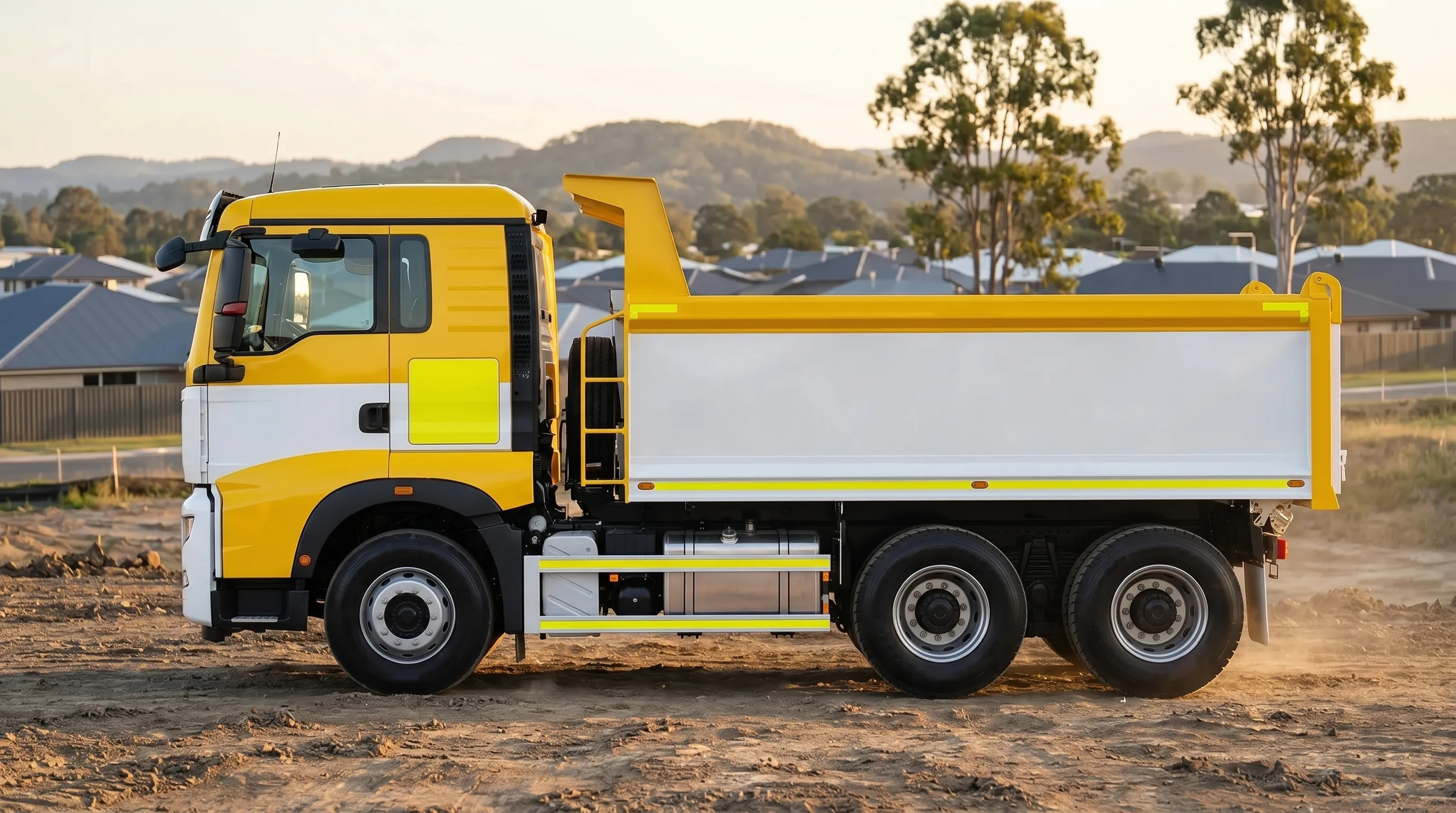 Operated tipper truck on a Gold Coast civil site