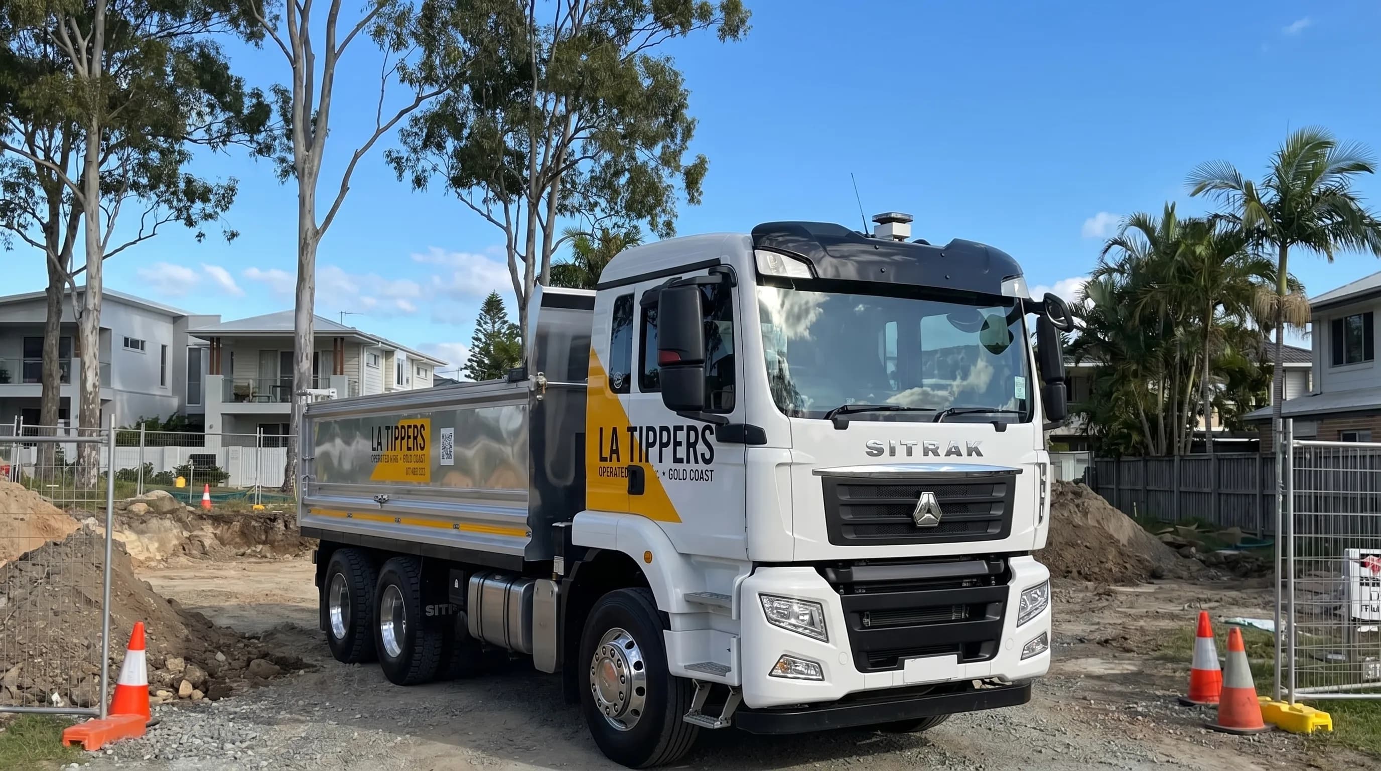SITRAK G5S 6×4 tipper truck on a Mermaid Beach Gold Coast civil worksite