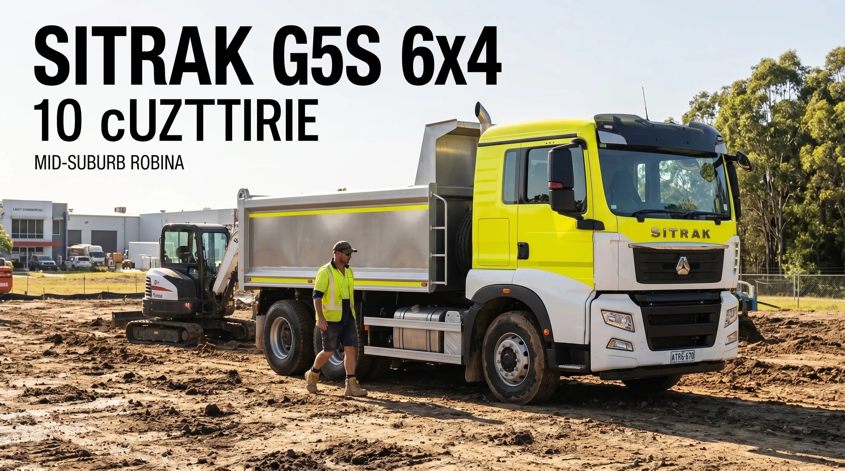 Tipper truck on a mid-Gold-Coast Robina civil works site